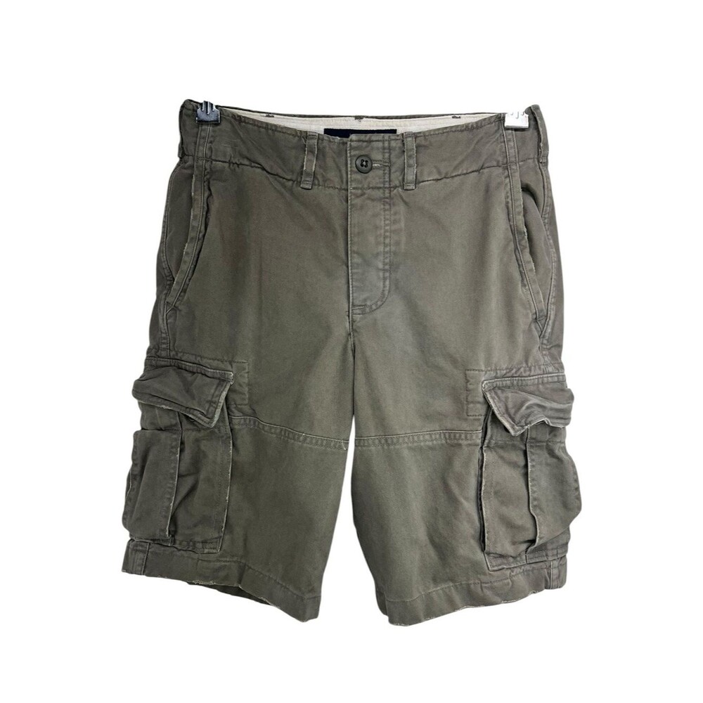 Abercrombie & Fitch Cargo Shorts 10" Inseam Waist Size 26 Green